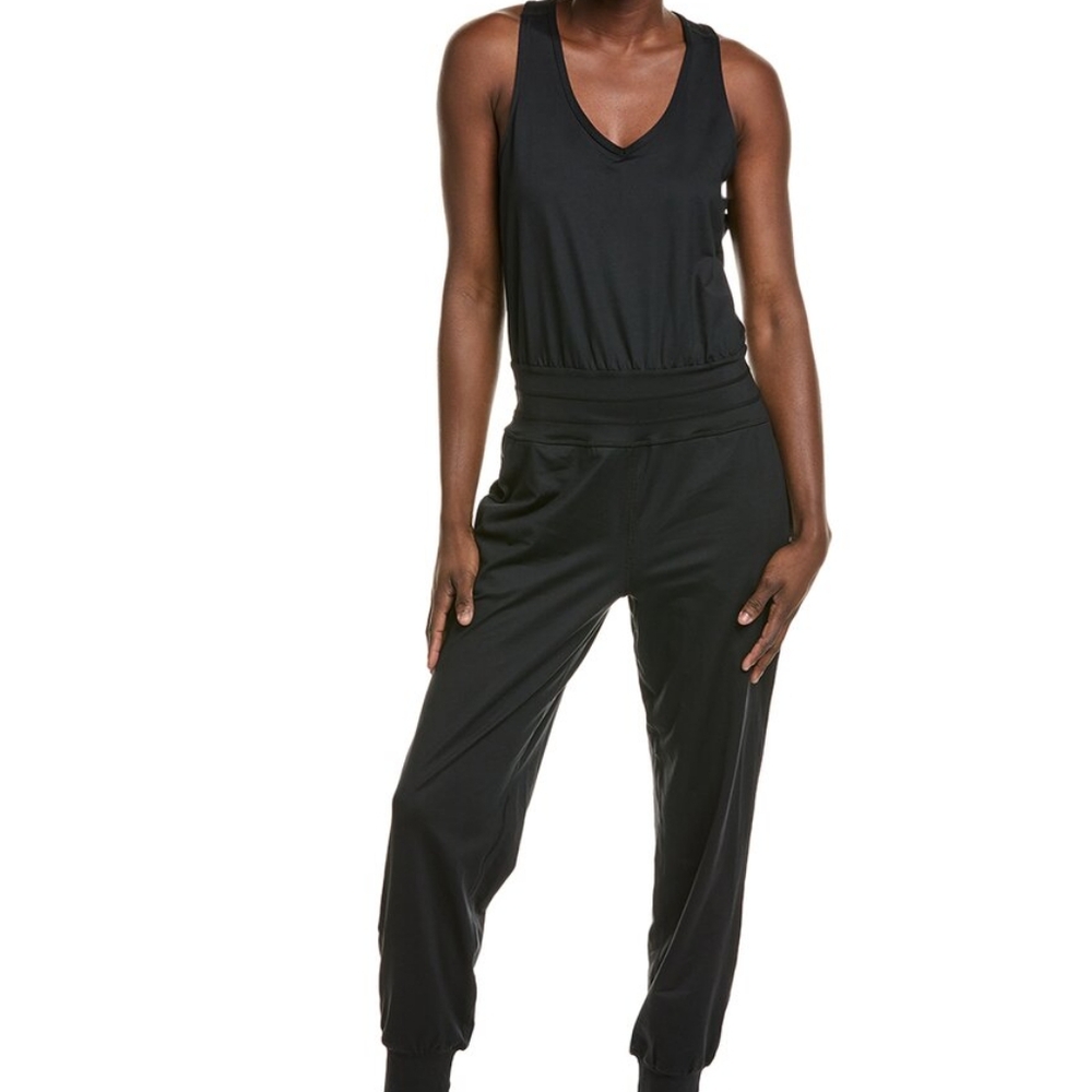 Sweaty Betty Gaia Yoga Jumpsuit Small Black Active Casual Sleeveless‎ Jogger